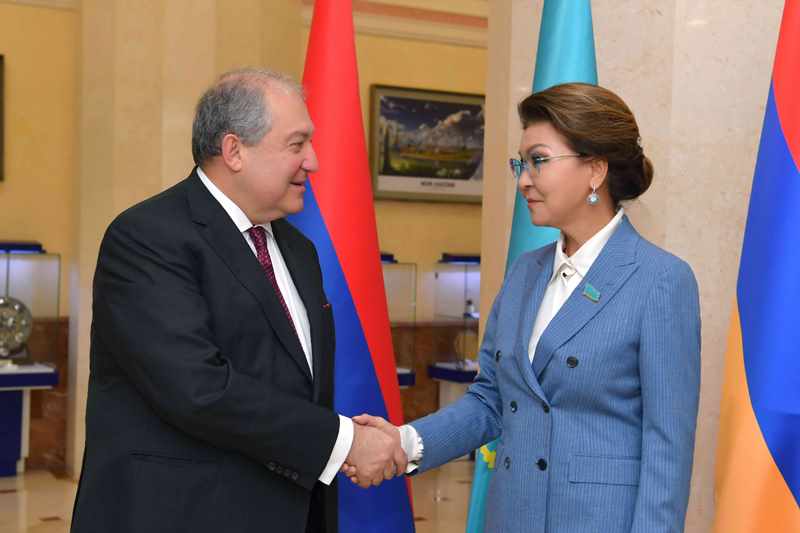 Дарига Назарбаева встретилась с Президентом Армении А.Саркисяном
