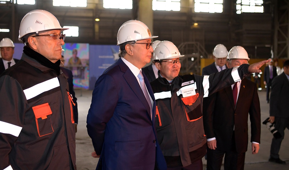 Президент Казахстана посетил Актюбинский завод ферросплавов АО «ТНК «Казхром»