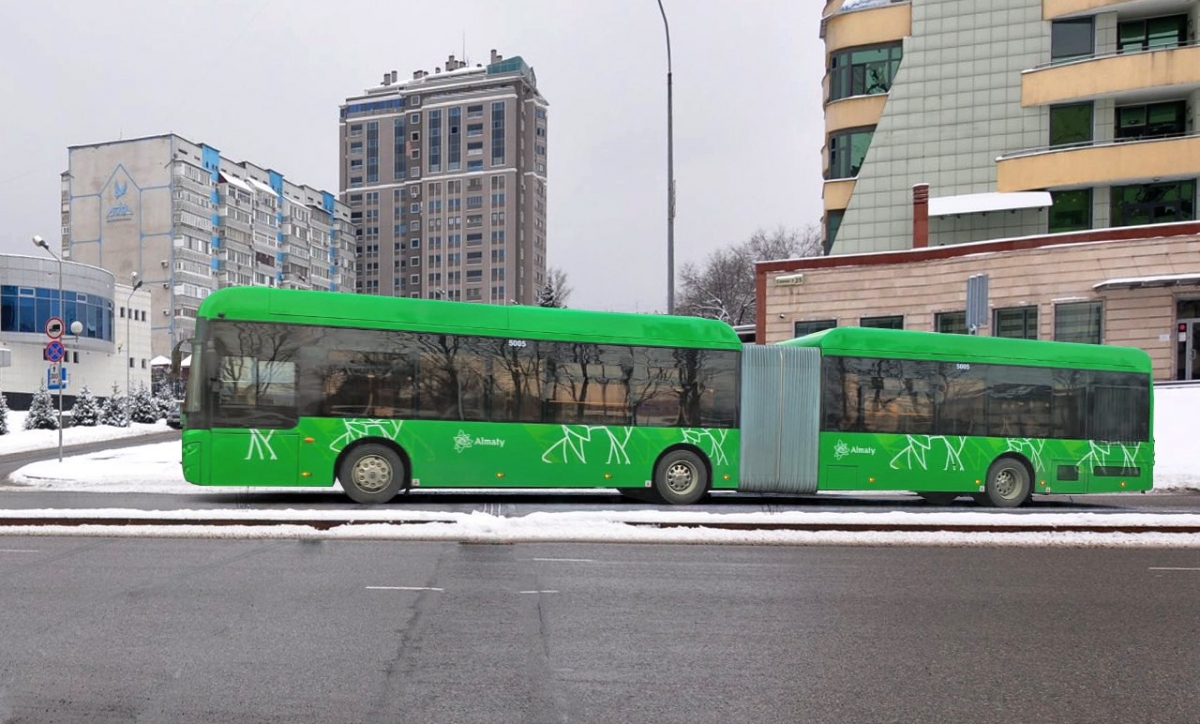 На маршруты Алматы выехали 60 экологичных автобусов стандарта Евро-5