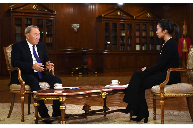 Президент Казахстана дал интервью телеканалу CCTV